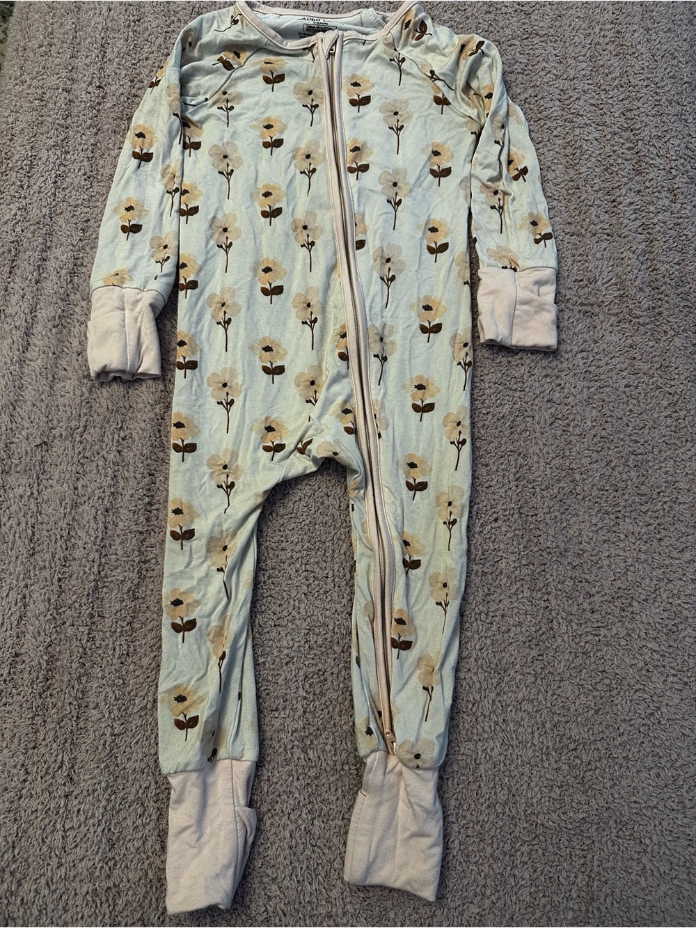 🌸 Caden Lane Bamboo Floral Convertible Sleeper Pajamas 12-18M